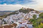 Casares, Malaga, Andalusia, Spain. View of the village of Casares. Art Print